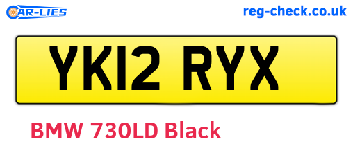 YK12RYX are the vehicle registration plates.