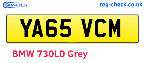 YA65VCM are the vehicle registration plates.