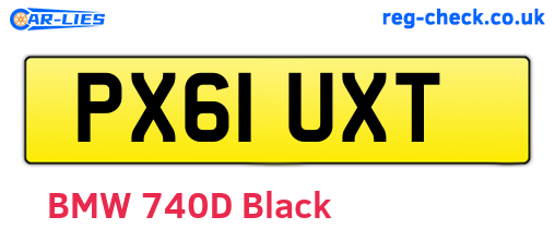 PX61UXT are the vehicle registration plates.