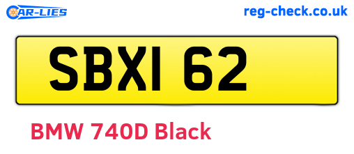 SBX162 are the vehicle registration plates.