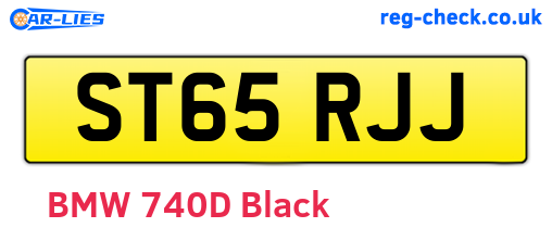 ST65RJJ are the vehicle registration plates.