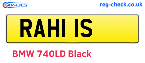 RAH11S are the vehicle registration plates.