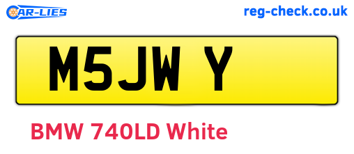 M5JWY are the vehicle registration plates.