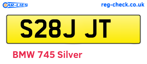 S28JJT are the vehicle registration plates.