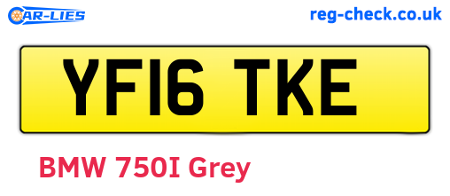 YF16TKE are the vehicle registration plates.
