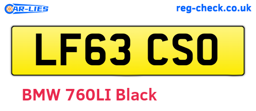 LF63CSO are the vehicle registration plates.