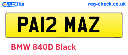 PA12MAZ are the vehicle registration plates.
