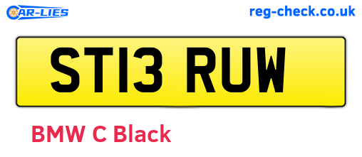 ST13RUW are the vehicle registration plates.