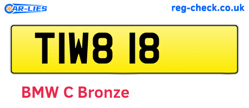 TIW818 are the vehicle registration plates.