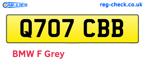 Q707CBB are the vehicle registration plates.