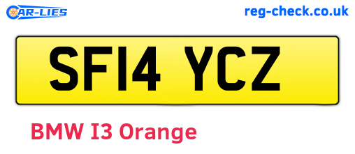 SF14YCZ are the vehicle registration plates.