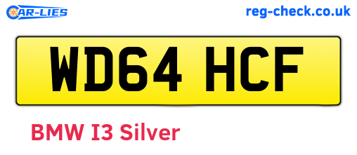 WD64HCF are the vehicle registration plates.