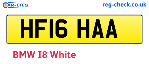HF16HAA are the vehicle registration plates.