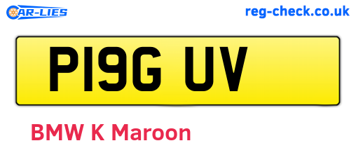 P19GUV are the vehicle registration plates.
