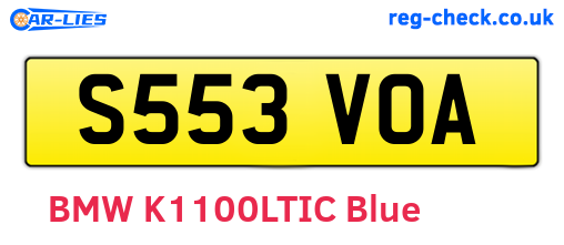 S553VOA are the vehicle registration plates.