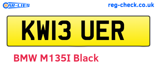 KW13UER are the vehicle registration plates.