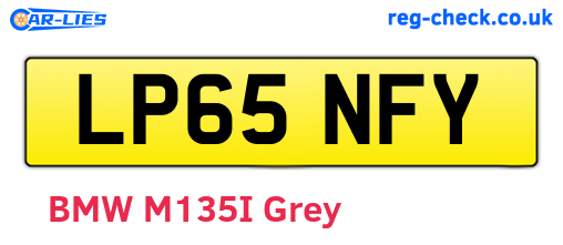 LP65NFY are the vehicle registration plates.