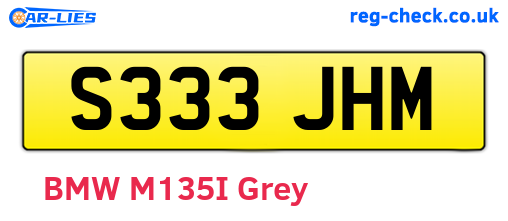 S333JHM are the vehicle registration plates.