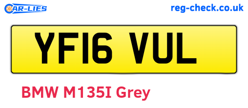 YF16VUL are the vehicle registration plates.