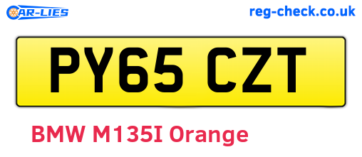 PY65CZT are the vehicle registration plates.