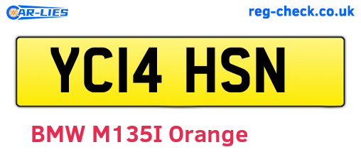 YC14HSN are the vehicle registration plates.