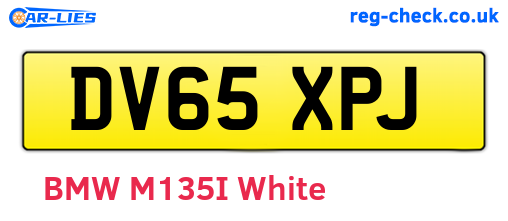 DV65XPJ are the vehicle registration plates.