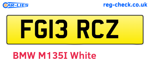 FG13RCZ are the vehicle registration plates.