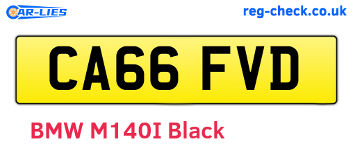CA66FVD are the vehicle registration plates.