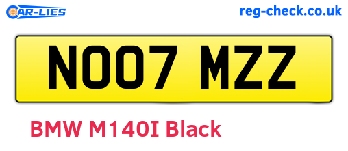 NO07MZZ are the vehicle registration plates.