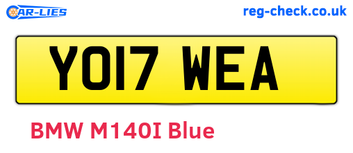 YO17WEA are the vehicle registration plates.