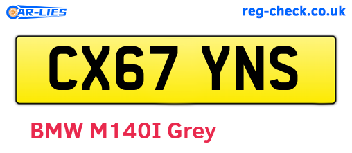 CX67YNS are the vehicle registration plates.