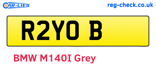 R2YOB are the vehicle registration plates.