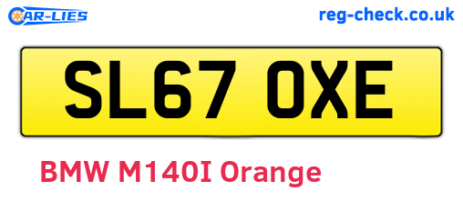 SL67OXE are the vehicle registration plates.