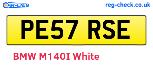 PE57RSE are the vehicle registration plates.