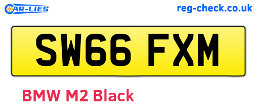 SW66FXM are the vehicle registration plates.