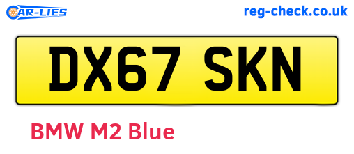 DX67SKN are the vehicle registration plates.