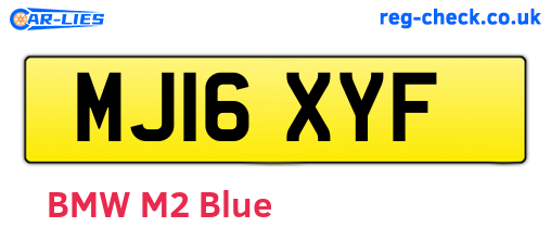 MJ16XYF are the vehicle registration plates.