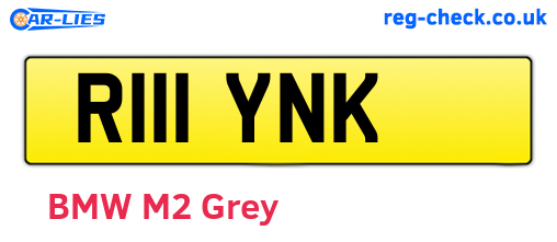 R111YNK are the vehicle registration plates.