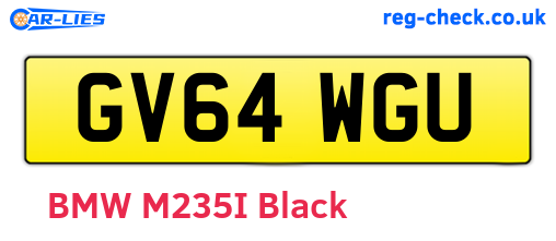 GV64WGU are the vehicle registration plates.