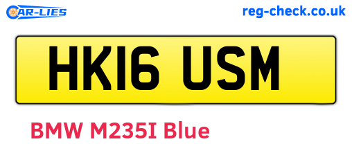 HK16USM are the vehicle registration plates.