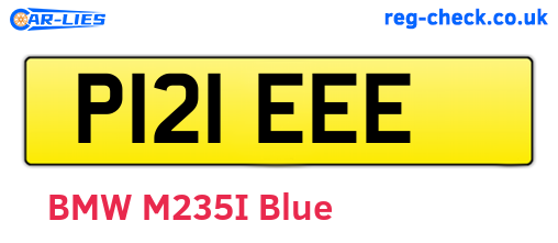 P121EEE are the vehicle registration plates.