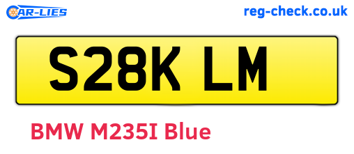S28KLM are the vehicle registration plates.