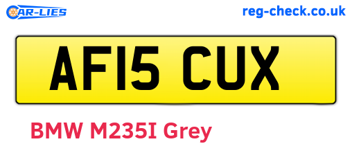 AF15CUX are the vehicle registration plates.