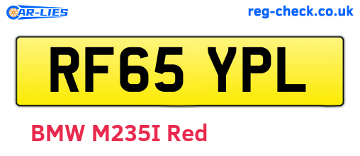 RF65YPL are the vehicle registration plates.