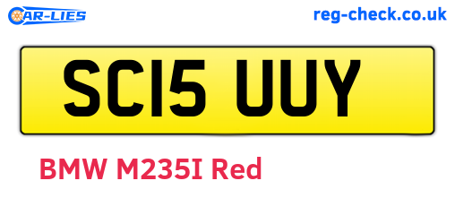 SC15UUY are the vehicle registration plates.