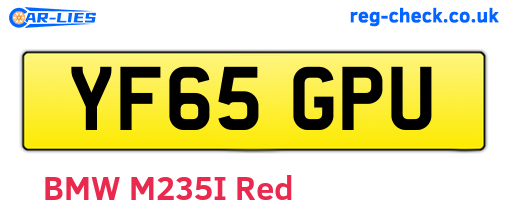 YF65GPU are the vehicle registration plates.