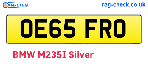OE65FRO are the vehicle registration plates.