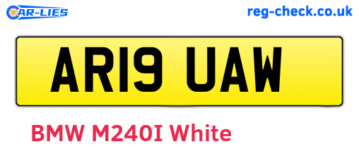 AR19UAW are the vehicle registration plates.