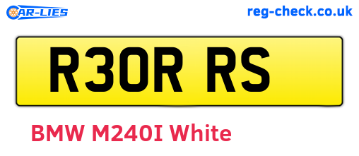 R30RRS are the vehicle registration plates.