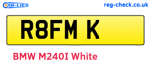 R8FMK are the vehicle registration plates.